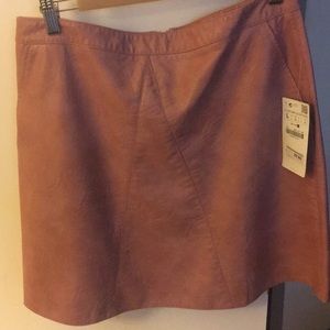 Brand new peach leather skirt